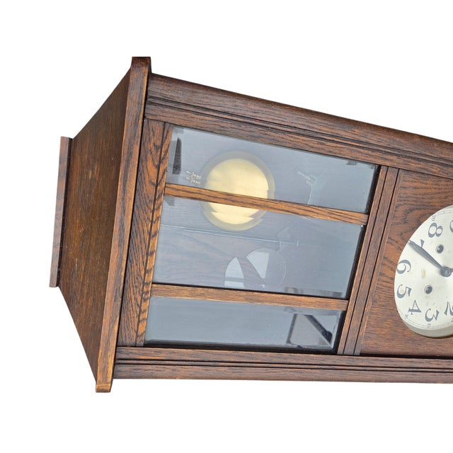 Late 19th Century Antique German Oak 8 Day Wall Clock Chimes Gustav Becker Ra Regulator For Sale - Image 5 of 18