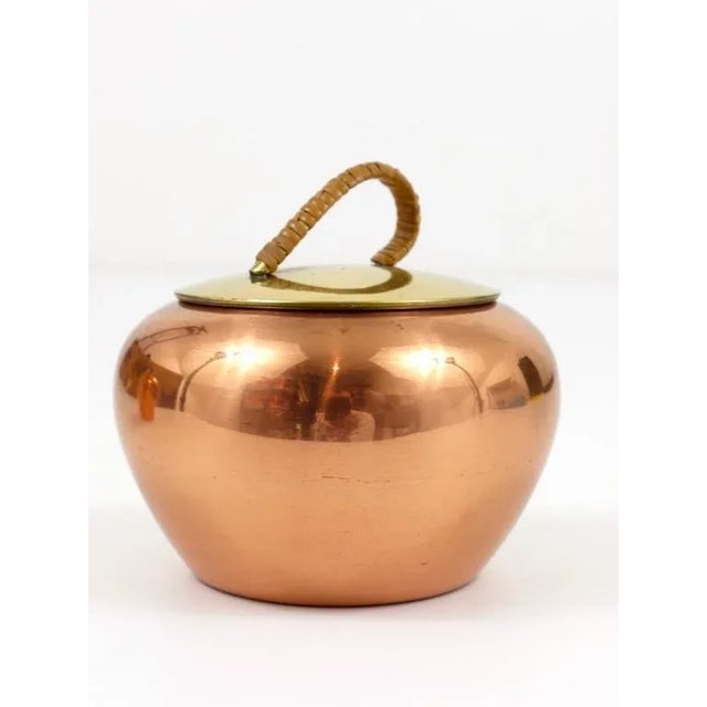 Copper Austrian Copper and Brass Milk Creamer and Sugar Bowl with Lid, 1950s, Set of 2 For Sale - Image 8 of 9