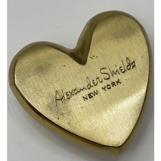 1970s "Try and Break This One", Mid-Century Alexander Sheilds Brass Heart Paperweight For Sale - Image 5 of 16