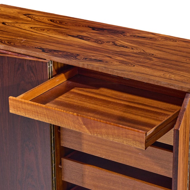 Brown Westnofa Mid Century Norwegian Rosewood Gentleman's Chest Dresser For Sale - Image 8 of 10