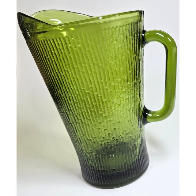 Mid Century Green Bamboo Pitcher For Sale - Image 9 of 10