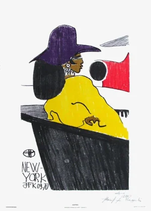 1970 Florent Margaritis Waiting - New York JFK Screen Print