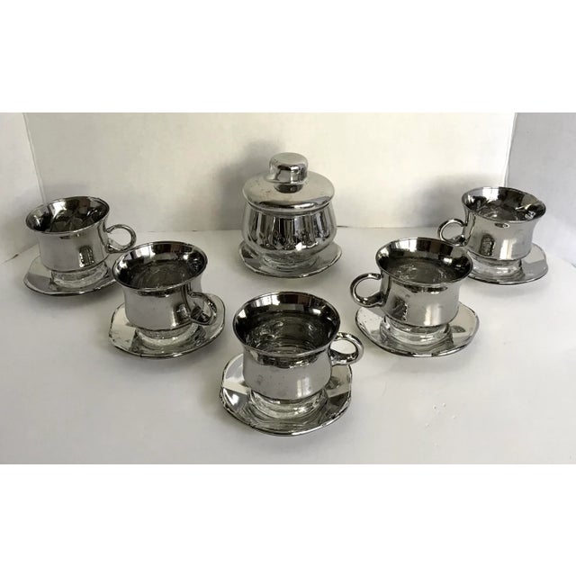 Silver Vintage Mercury Glass Tea/Coffee Set - Set of 12 For Sale - Image 8 of 8