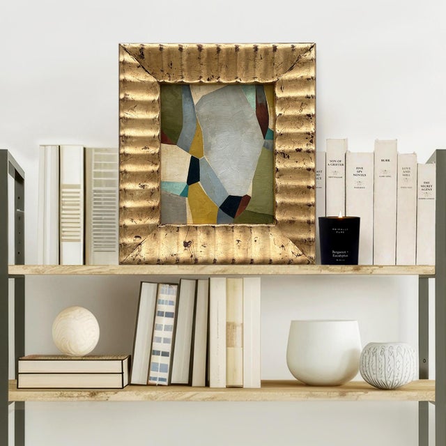 This is a new abstract oil painting in muted neutral colors inspired by shapes in nature. The oil painting is done a...