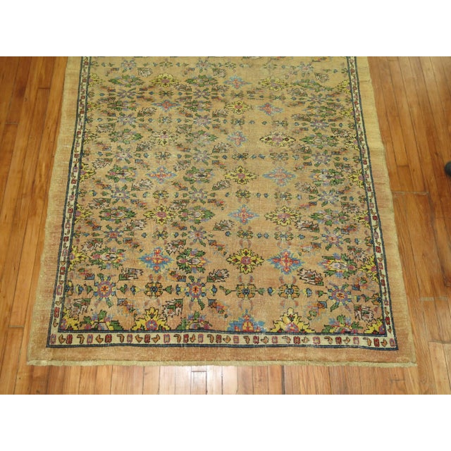 Antique Persian Mahal Square Wool Foyer Size Rug - 5' x 6'2" For Sale - Image 4 of 6