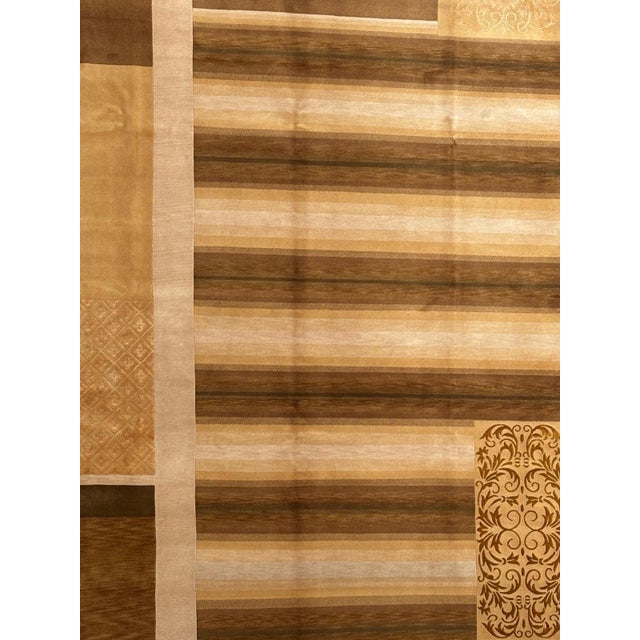 Silk and wool pile genuine hand made Nepalese Rug-