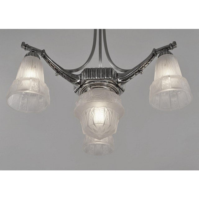 Art Deco French Art Deco Chandelier by Muller Freres 1920s France For Sale - Image 3 of 10