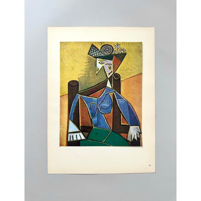 Vintage Pablo Picasso Limited Edition Print Femme Assise Dans Un Fauteuil 1950 For Sale - Image 9 of 11