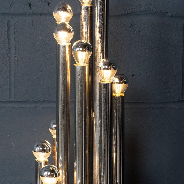 Vintage Italian Chrome Multi-Light Table Lamp from Reggiani, 1970s For Sale - Image 13 of 18