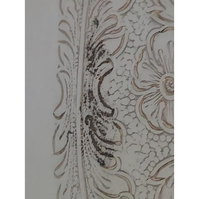 Mid 20th Century Vintage Floral Engraved Silverplate Serving Tray, Attributed to Goldfeder -17 Inches For Sale - Image 5 of 5