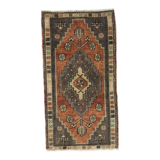 1960s Oushak Handmade Small Door Mat Rug For Sale