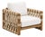 Organic Modern Rope & Solid Teak Lounge Chair With Ivory Cushions For Sale