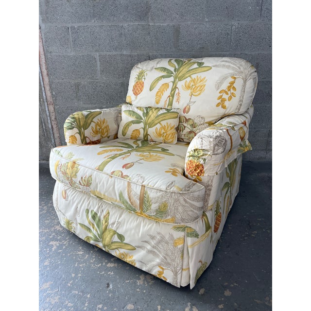 Botanical Print Upholstered Lounge Chair by Sherrill Furniture Co. Circa 1980's. For Sale In Miami - Image 6 of 18