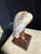 Traditional Celestial Meets the Sea Wooden Candlestick Topped With Shell-Coastal Art Sculpture For Sale - Image 3 of 5