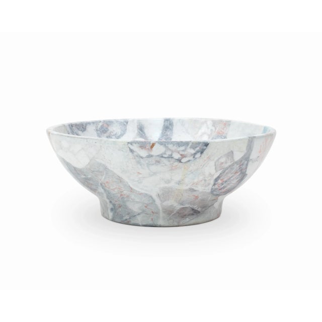 Large Decorative "Marbled" Ceramic Bowl For Sale - Image 4 of 8