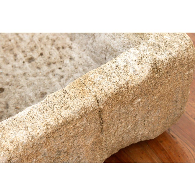 Mid-Century Modern Provence Trough, Vintage Sandstone Basin Planter For Sale - Image 3 of 8