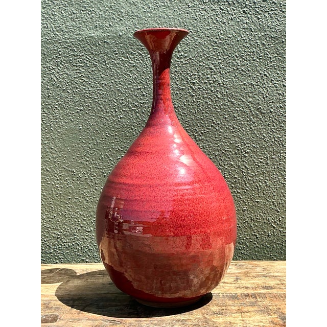 Vintage Original Studio Pottery Long Neck Vase For Sale - Image 12 of 12