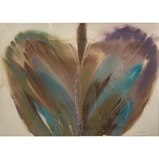 Lamar Briggs, Modernist Abstract Expressionist Color Field Watercolor Painting Lamar Briggs, c.1980s For Sale In Miami - Image 6 of 8