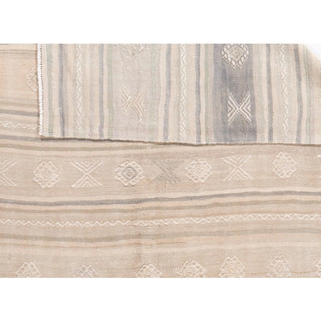 Textile Vintage Circa 1940 Tan Turkish Kilim Flatweave Rug 5ft 5in X 10ft 8in For Sale - Image 7 of 11