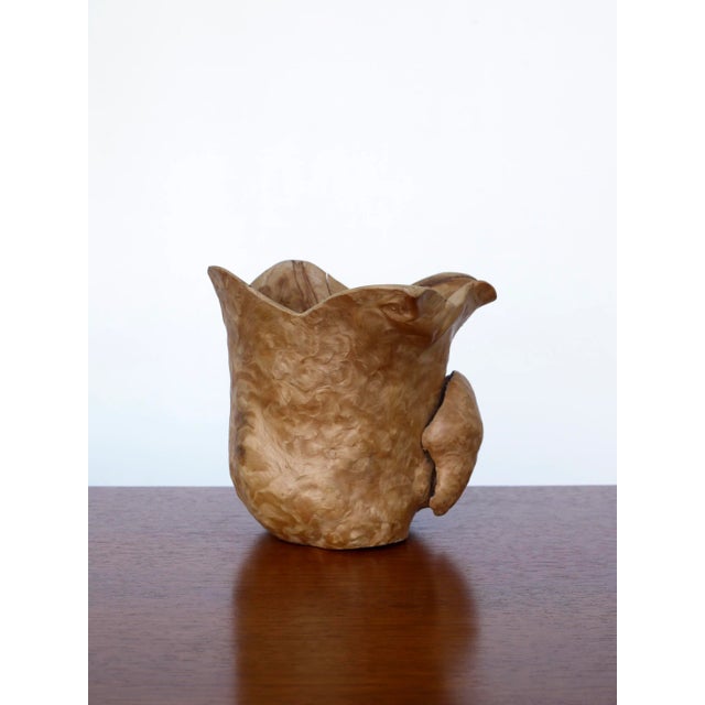 Hand Carved Burl Wood Jug, 1970s, in Good conditions. Designed 1970 to 1979