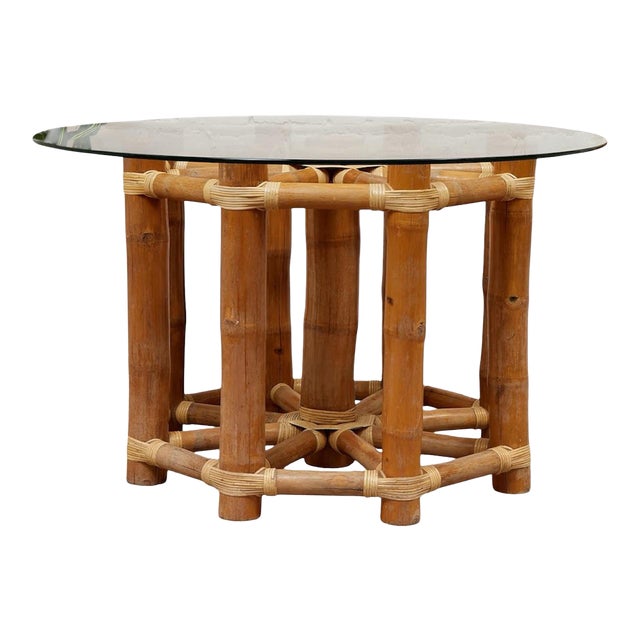 Mid 20th Century Bamboo Dining Table For Sale