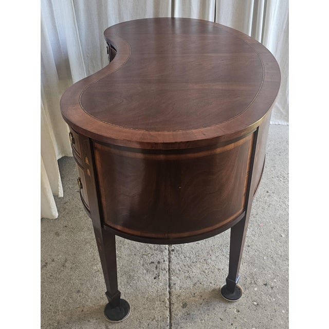 Hekman Furniture Hekman, Federal Style, Kidney-Shaped Desk, 1970s For Sale - Image 4 of 17