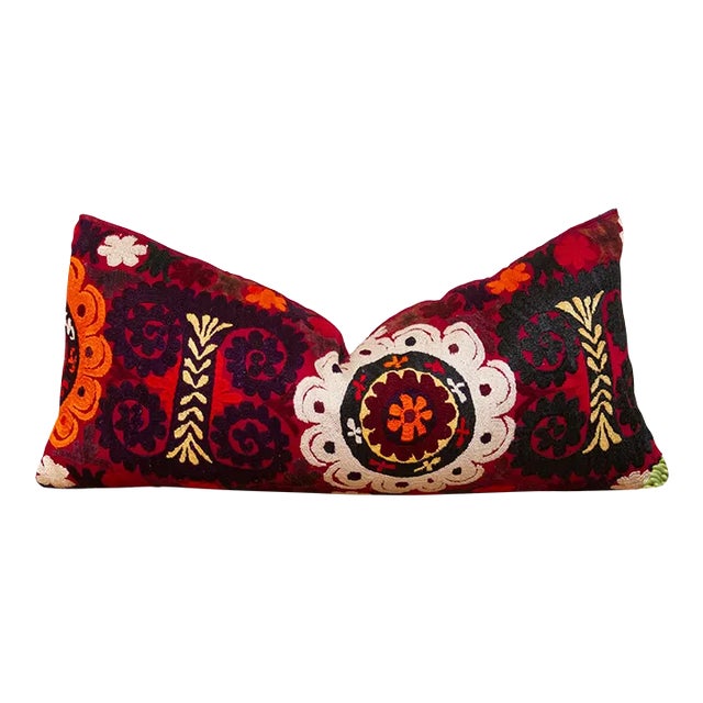 Aroos Antique Uzbek Suzani Linen Pillow For Sale