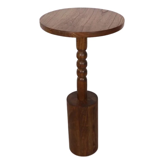 Mana Dark Teak Wood Side Table For Sale