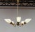 German Brass and Black Five-Arm Sputnik Chandelier with Art Glass Shades, 1950s For Sale - Image 9 of 9