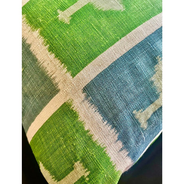 2020s Christopher Farr Ikat Linen Pillow Covers in Kit Kemp Fabric, a Pair For Sale - Image 5 of 6