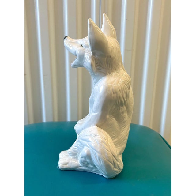 This is for one fabulous Large Italian Fox or baby wolf Ceramic Figure. He or she looks like she is smiling up at you....