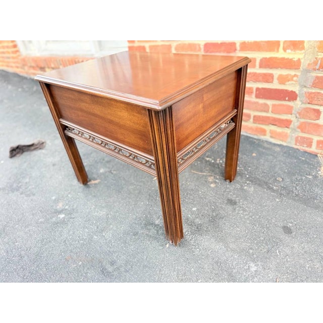 Wood Late 20th Century Pair of Chippendale Style Altavista Virginia Inlaid Side End Tables by Lanes For Sale - Image 7 of 18