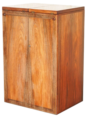 Vintage Danish Hardwood Metamorphic Captains Campaign Bar by Reno Wahl for Dyrlund, 1960s