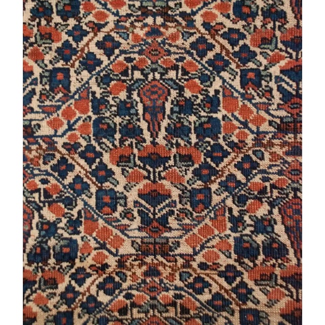 A late 19th century Persian Afshar rug with a beautifully woven multicolored central field with a tree-of-life pattern...