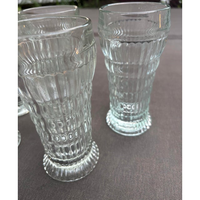 Vintage Jeanette Glass Co. Rippled Soda Shop Glasses Ice Cream Sundae, Root Beer Float & Fountain Glasses - Set of 6 For Sale - Image 4 of 12