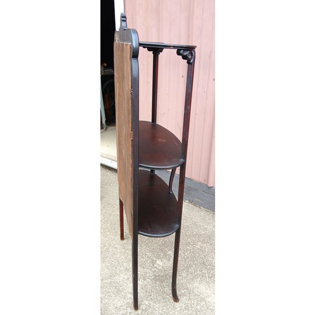 Antique Victorian Mahogany Etagere 3 Tiers With Mirrors 1910 For Sale - Image 12 of 13