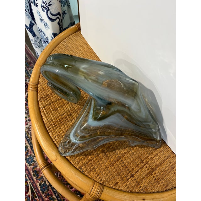 Mid Century Hand Blown Swirl Glass Swan For Sale In Raleigh - Image 6 of 12