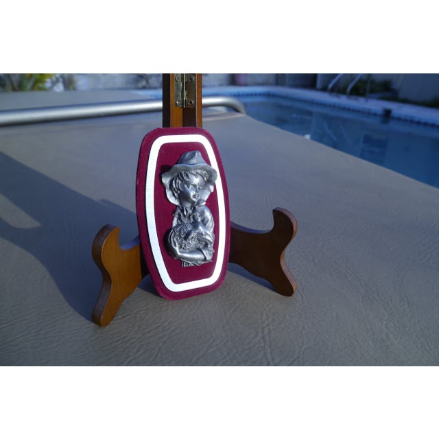 Mid 20th Century 'Les Etains Du Galion' French Pewter Cameo Silhouette Young Boy With Lamb For Sale - Image 12 of 12