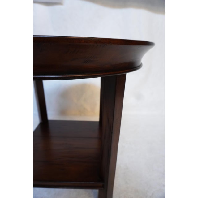 Traditional Round Wood Side Table With Lower Shelf For Sale - Image 12 of 16