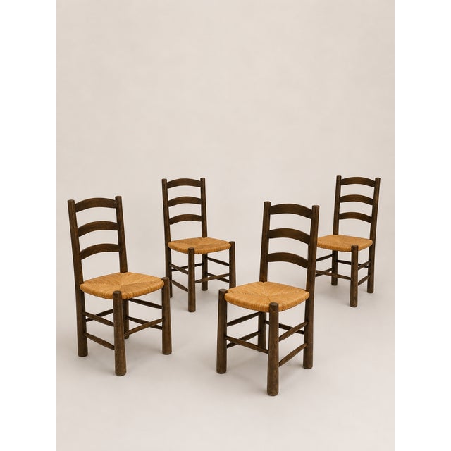 Vintage Chairs in the style of Perriand, 1960s, Set of 4 For Sale - Image 4 of 4