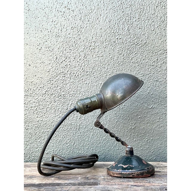 Vintage Industrial Articulated Desk Lamp With Clip For Sale - Image 9 of 12