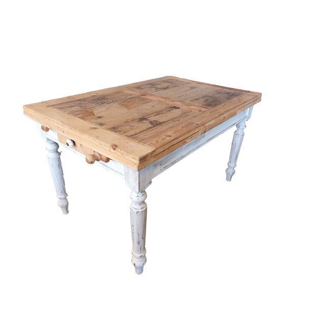 1950s Vintage Country Table in Wood, 1950s For Sale - Image 5 of 5