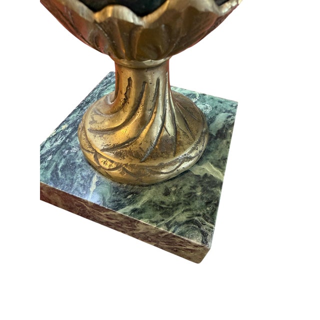 Pair of Green Marble and Ormolu Urns or Cassolettes With Satyr Heads in Louis XVI Style For Sale - Image 15 of 15