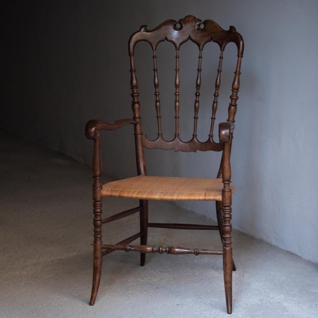 Vintage Chiavarina Chair with Armrests, 1950s For Sale - Image 4 of 18