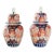 Japanese Meiji Porcelain Imari Jars W/Foo Dog Lids, a Pair For Sale