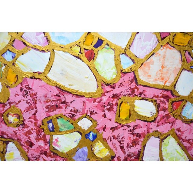 Metal "Pink and Gold 2" Original Painting For Sale - Image 7 of 11