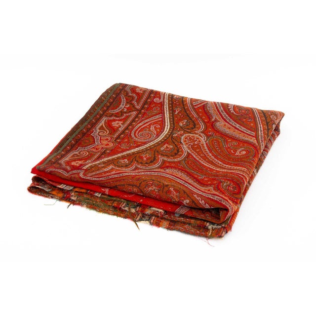 Textile Paisley Woven Wool Shawl, 19th Century For Sale - Image 7 of 7