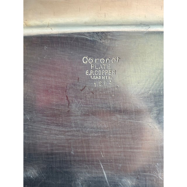 Mid 20th Century Vintage Coronet Silverplate Serving Tray With Handles For Sale - Image 5 of 5