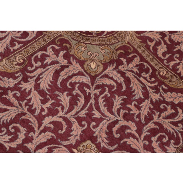 Shabby Chic Abusson Pak-Persian Green/Maroon Wool Rug - 10'0'' X 14'0'' For Sale In New York - Image 6 of 8