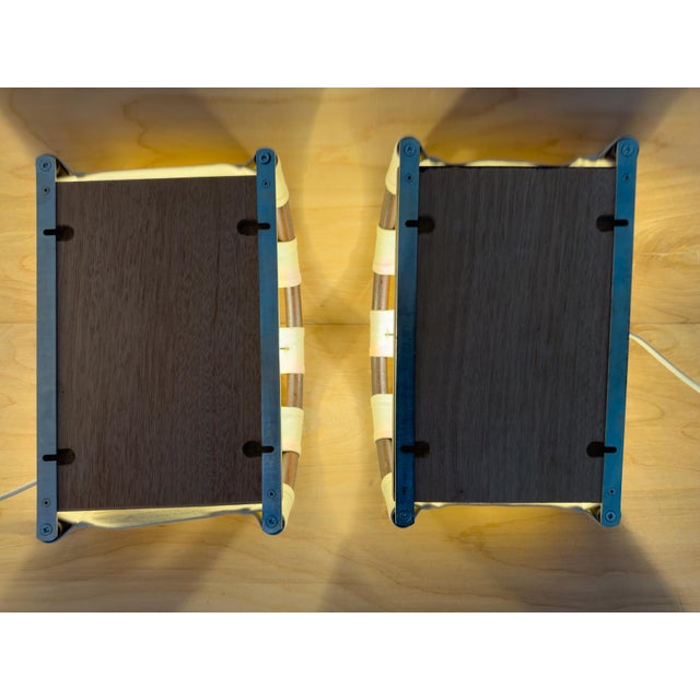 1970s Pair of Linen and Bamboo Wall Sconces by Anna Ehrner for Ateljé Lyktan, C. 1970 For Sale - Image 5 of 11